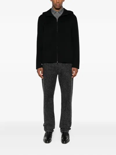 Giorgio Brato Classic-collar Wool-blend Overshirt In Black