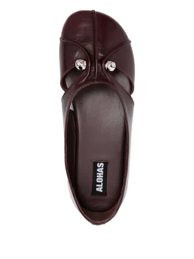 Alohas Cut-out Ballet Flats In Burgundy
