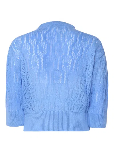 Mariuccia Milano Three-quarter Sleeve Open-knit Sweater
