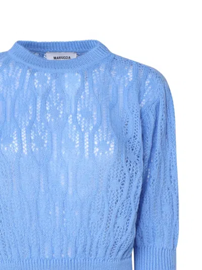 Mariuccia Milano Three-quarter Sleeve Open-knit Sweater