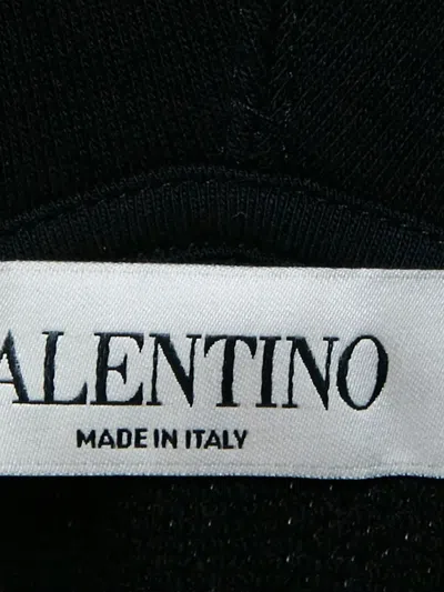 Pre-owned Valentino 2024 Pansy-appliqué Hoodie In Black