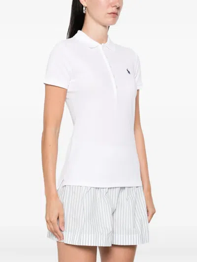 Polo Ralph Lauren Embroidered-logo Polo Shirt In White