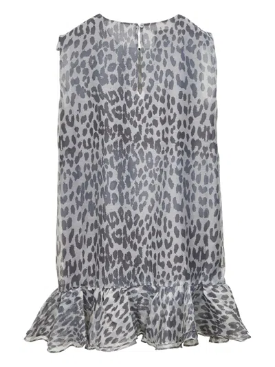 Baum Und Pferdgarten Ruffled Dress In Gray