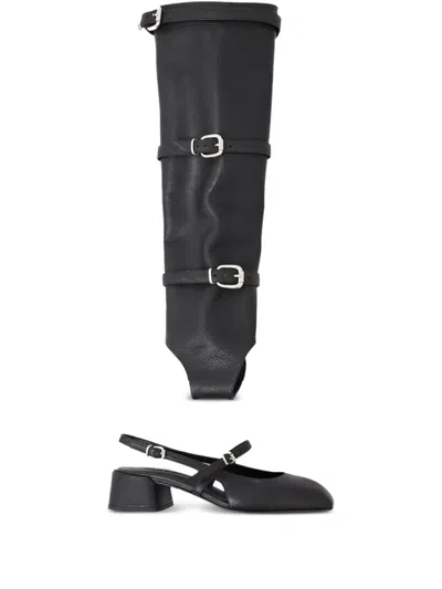 Morsica Olimpia Buckle-strap Leather Knee-high Boots