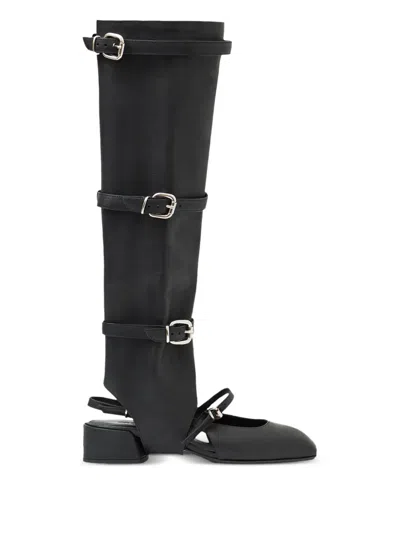 Morsica Olimpia Buckle-strap Leather Knee-high Boots