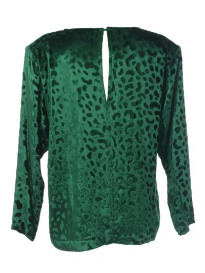 Pre-owned Saint Laurent 1980s Velvet Blouse In Green