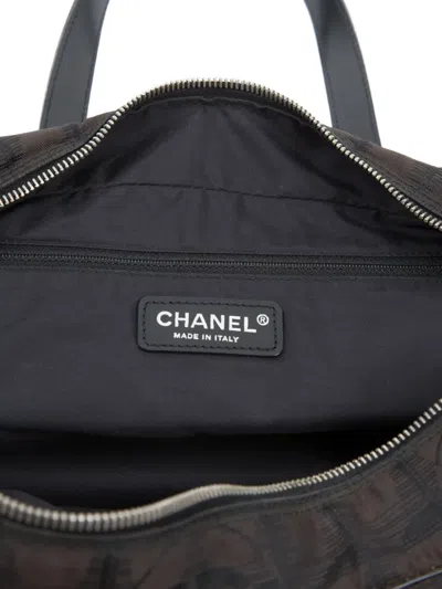 Pre-owned Chanel 2004-2005 All-over Logo Pattern Shoulder Bag In Brown