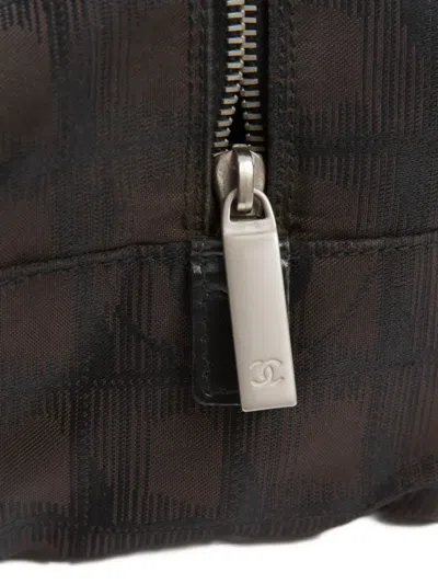 Pre-owned Chanel 2004-2005 All-over Logo Pattern Shoulder Bag In Brown