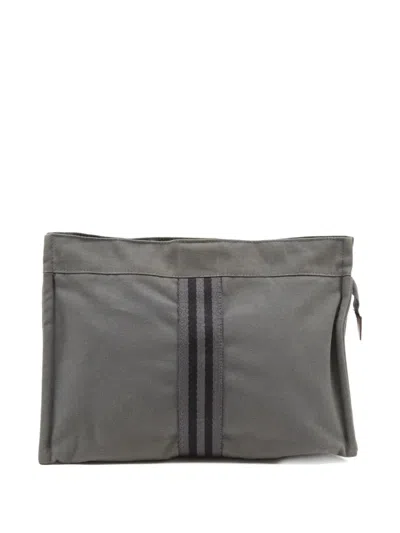 Pre-owned Hermes 1990s Toto Clutch Bag In Gray