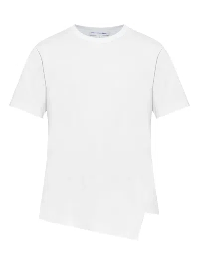 Comme Des Garçons Homme Deux Asymmetrical Hem T-shirt In White