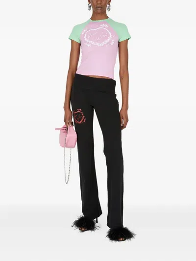 Maisie Wilen Heart-print Raglan-sleeve Top In Multi