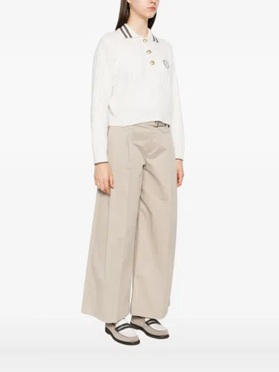 Brunello Cucinelli Sport Club Pullover With White Cashmere In White