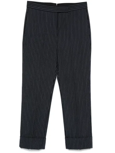 Thom Browne Pinstripe Trousers In Blue