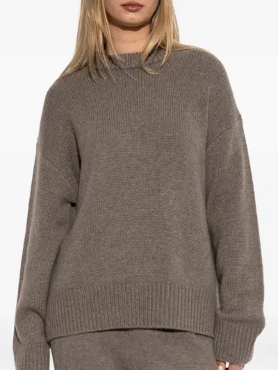 Lisa Yang Renske Ribbed Crew-neck Sweater In Gray