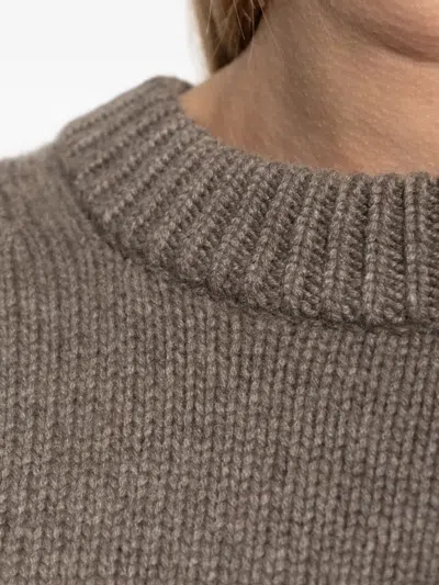 Lisa Yang Renske Ribbed Crew-neck Sweater In Gray