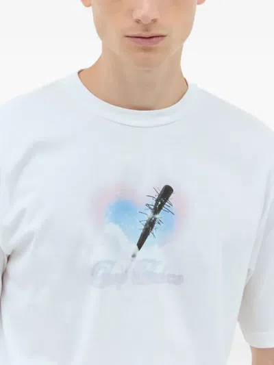 Ice & Techno Nail Bat Graphic-print T-shirt In Blue