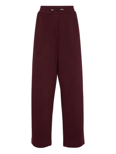 Brunello Cucinelli Elasticated-waistband Sweatpants In Burgundy