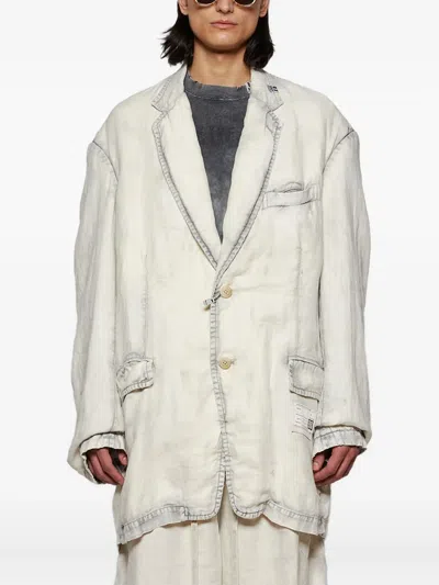 Miharayasuhiro Single-breasted Blazer In White