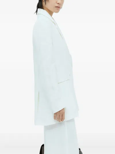 St Agni Linen Split Sleeve Blazer In White