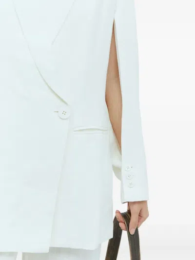 St Agni Linen Split Sleeve Blazer In White