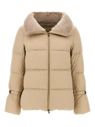Herno Quilted High-neck Puffer Jacket In Nude
