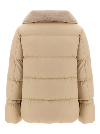 Herno Quilted High-neck Puffer Jacket In Nude
