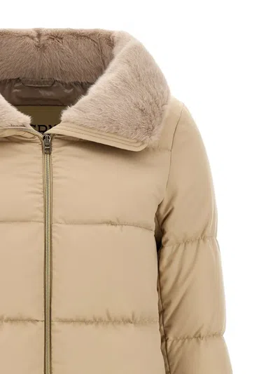Herno Quilted High-neck Puffer Jacket In Nude