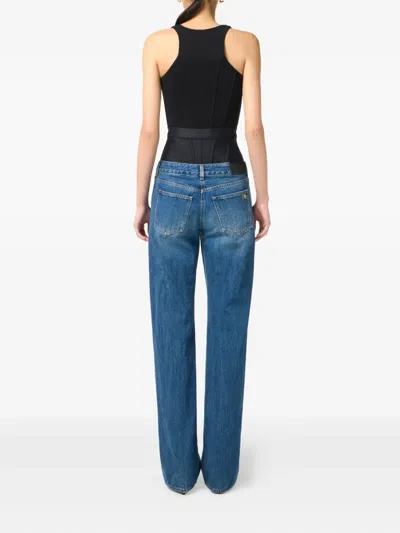 Elisabetta Franchi Corset-waistband Jeans In Blue