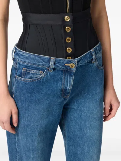 Elisabetta Franchi Corset-waistband Jeans In Blue