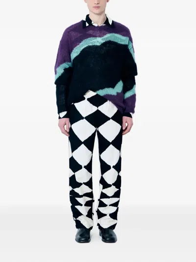 Nomarythm Textile Colour-block Crew-neck Sweater