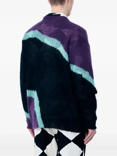 Nomarythm Textile Colour-block Crew-neck Sweater