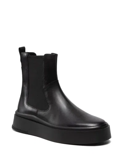 Vagabond Stacy Elastic-panel Platform Boots In Black
