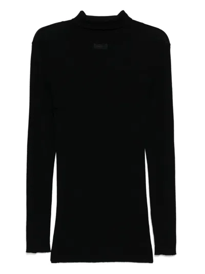 Aexae Sheer Turtleneck Top In Black