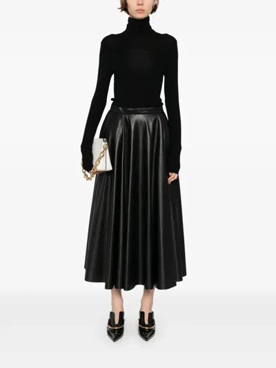 Aexae Sheer Turtleneck Top In Black