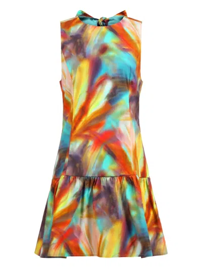 Marie Oliver Marilyn Abstract-print Tiered Mini Dress In Multi