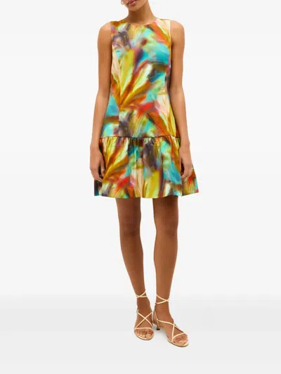 Marie Oliver Marilyn Abstract-print Tiered Mini Dress In Multi