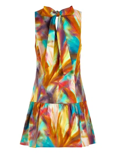 Marie Oliver Marilyn Abstract-print Tiered Mini Dress In Multi