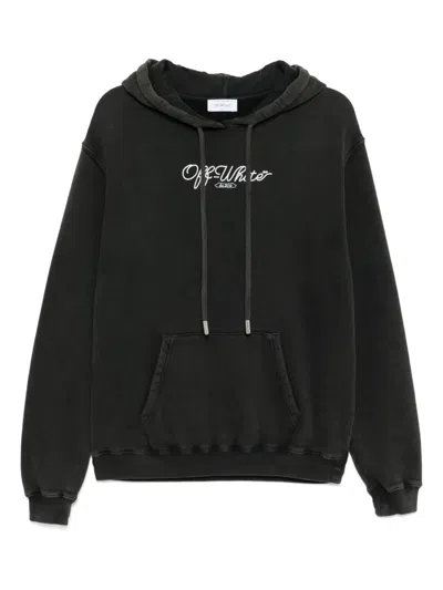 Off-white Scissor-arrow Hoodie In Black