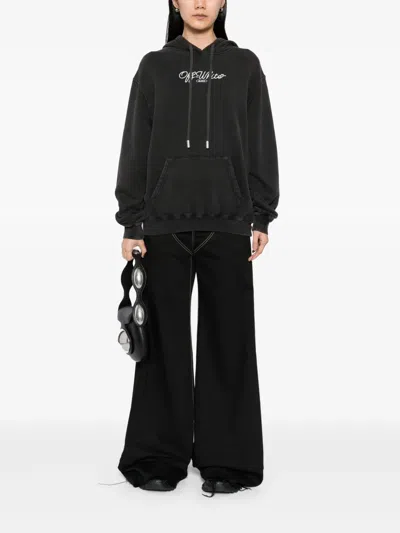 Off-white Scissor-arrow Hoodie In Black