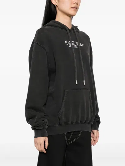 Off-white Scissor-arrow Hoodie In Black