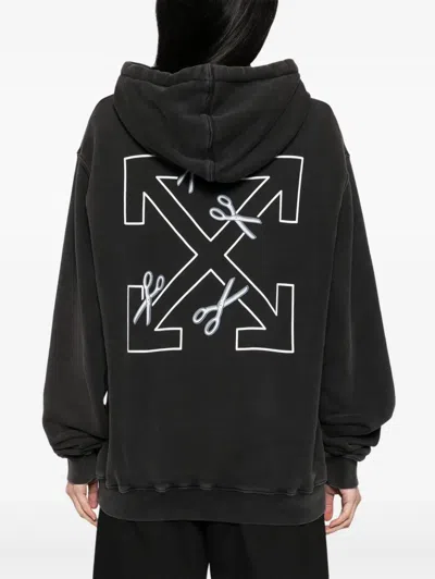 Off-white Scissor-arrow Hoodie In Black