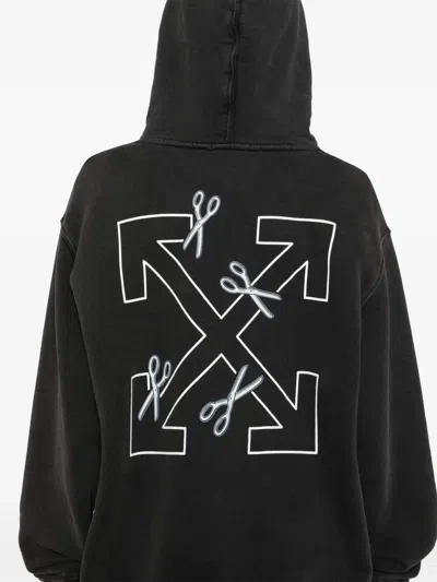 Off-white Scissor-arrow Hoodie In Black