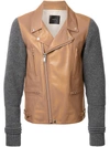UNDERCOVER UNDERCOVER KNIT SLEEVES BIKER JACKET - BROWN,UCR420311749699