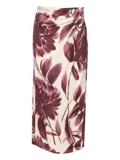 Twinset Floral Skirt In Neutral