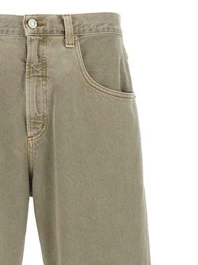 Agolde High Waist Straight Leg Denim Trousers In Green
