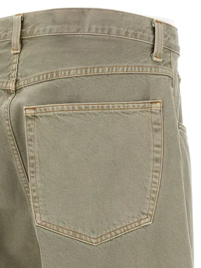 Agolde High Waist Straight Leg Denim Trousers In Green