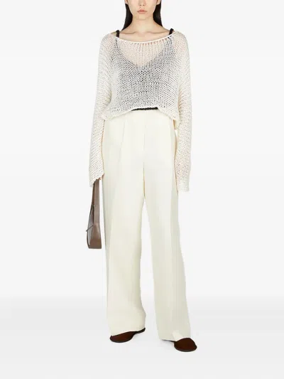 The Row Pressed-crease Trousers In White