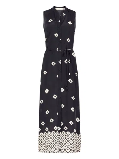 Marie Oliver Kirkley Button-front Midi Dress In Black