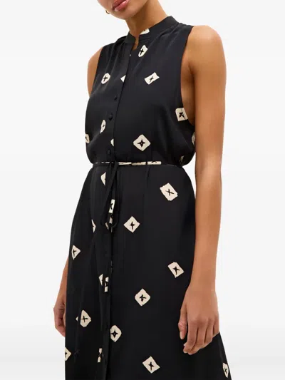 Marie Oliver Kirkley Button-front Midi Dress In Black