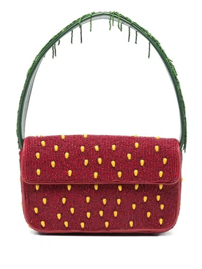 Staud Tommy Beaded Strawberry-motif Shoulder Bag
